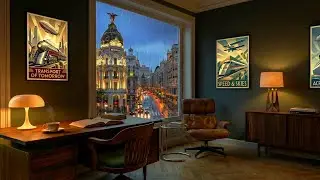 Rainy Evening in Madrid &bull; Cozy Study Room Ambience & Soft City Sounds
