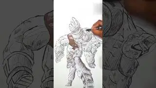 goku vs nappa speed drawing😳 #drawing #art #goku #db