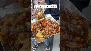 Most Viral Chole Samosa Chaat in just ₹149/-😍 #shorts #samosa #chole #streetfood #desifood #delhi