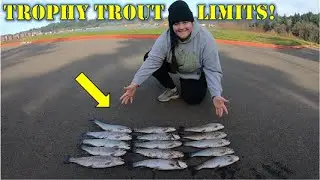 Trophy Trout Limits! | Winter Trout Fishing in Oregon | Turner Lake | Grandpa Falls in a Thorn Bush!