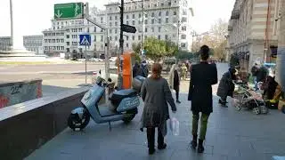 (4K ) Georgia Tbilisi 2022 Daytime Walk Downtown Tourist morning - Liberty Square
