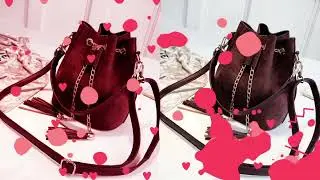 MINI CROSSBODY HANDBAGS CUTE SUEDE BUCKET BAG @shopatronics