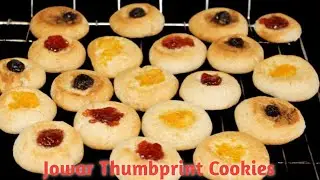 Eggless Jowar Thumbprint Cookies with Fresh Fruit Crush🫐🍓🍊 | Rich Homemade Wholesome Vibes