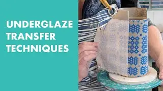 4 techniques for applying underglaze transfers onto round pots