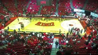 Time lapse video of Thomas and Mack Arena going from basketball to rodeo. Dec 8, 2022