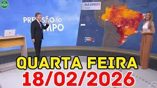 FRENTE FRIA E CALOR: Sudeste tem alerta de temporais e 37&deg;C | Previs&atilde;o do Tempo do Jornal Hoje 18/02