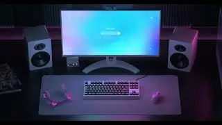 Computer Gaming Station 3D Screen   Stock Video Footage