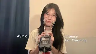 ASMR Intense Ear Cleaning  (no talking) repeat w/ black screen for sleep | ASMR แคะหูแบบเร็ว