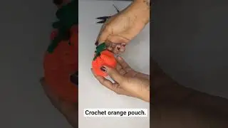 crochet mini orange pouch 🧡#crochet #handmade #ytshorts #youtube #yt #youtubeshorts