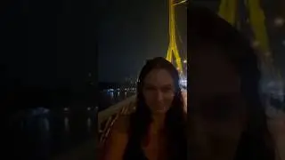 Night walk in the rain over the Rama VIII bridge! #bangkok #thailand #shorts #bop #feleciacruz