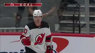 Alexander Holtz makes in home debut for Devils