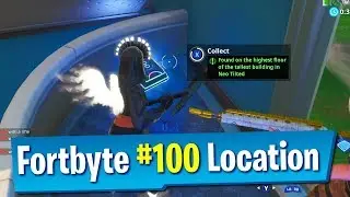 Fortnite Fortbyte #100 Location (Found on the highest floor of the tallest building in neo tilted)