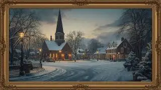 Winter Village Church – Cozy Christmas Frame TV Art | 4K Snowy Village Screensaver for Home Décor