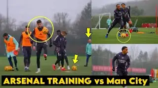 Arsenal intensive training in Preparation for Man City Tomorrow, Sharp drills and Dribblings