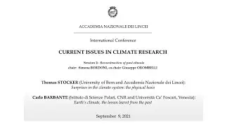 Current Issues in Climate Research - Session 2 - Reconstruction of past climate