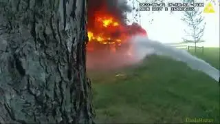 Wayne County deputy, firefighter team up to douse flames engulfing garage