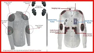Durable Men's Armored Denim Biker Shirt with DuPont Kevlar Reinforced Protection