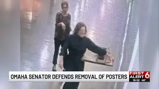 Omaha senator defends removal of posters