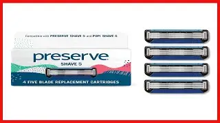 Preserve Five Blade Replacement Cartridges for Shave 5 Recycled Razor, 4 Count