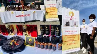 My first pop up shop |set up vending table | natural hair care business