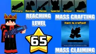 Pixel Gun 3D | REACHING LEVEL 65 + MASS CRAFTING/CLAIMING AND UPGRADING WEAPONS