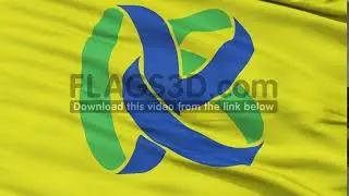 Closeup Kasama city flag, prefecture Ibaraki, Japan