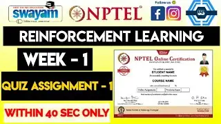 Reinforcement Learning Week 1 Quiz Assignment Solution | NPTEL 2023 | SWAYAM