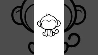 How to Draw a Cute Baby Monkey 🐒