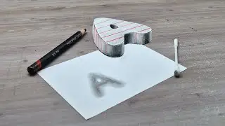 3d drawing easy A letter on paper