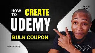 How to create Udemy Bulk Coupons