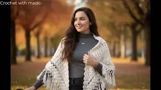 Crochet triangular shawl frame with simple explanation