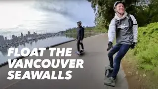 What a Onewheel group ride looks like in Vancouver, Canada
