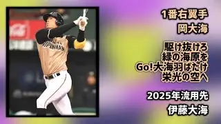2025年流用元の応援歌の選手で1-9