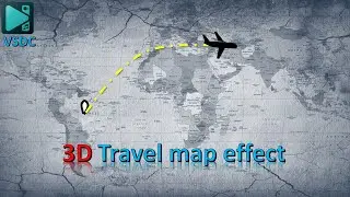 3D travel map effect for travel videos with VSDC video editor | VSDC edits by saif