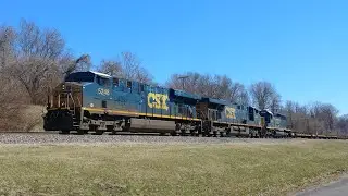 CSX Westbound, Caseyville, Illinois. 16 March 2019 (Out-of-service track) (Angle 1)