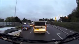 Farlig bilist, motorvejen i Ballerup 11 September 2014