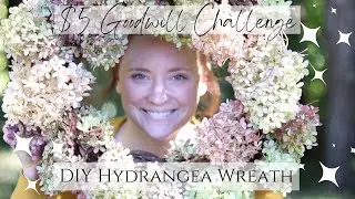 Hydrangea Flower Wreath // $5 Goodwill Challenge Fall 2021