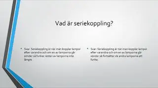 Testa dig sj&auml;lv: Parallellkoppling och Seriekoppling