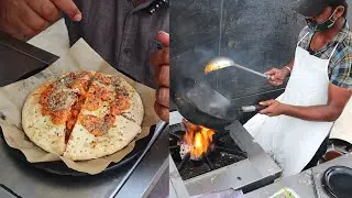 ઉલ્ટા પિત્ઝા 😲 Reverse Pizza and Best food to Eat at Greenees Fast Food Vip Road | Street food Surat