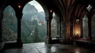 Intense Rain & Distant Thunder from a Cozy Hut Window | Deep Storm Ambience with Wind for Sleep