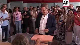 PP candidate Feijoo votes in Spanish election