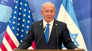 Rubio and Benjamin Netanyahu deliver statements to press in Jerusalem, Israel 02.16.2025