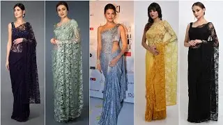 Top Beautiful Designer Lace Saree Design Ideas || Latest Designer Lace Saree || Style Trends