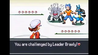 Pokemon Lucid Emerald - Hoenn Leader Brawly @ Dewford Town, Gym Battle (Singles, Hard Mode)