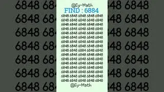 Determine  the position of the stray 6884 in 5 sec #puzzle  #iqtest #gk #fyp #fypシ゚ #fy  #iq #shorts