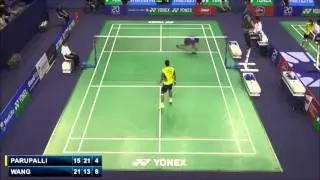Longest rally in badminton history (time) - Wang Zhengming vs Kashyap Parupalli French Open 2014