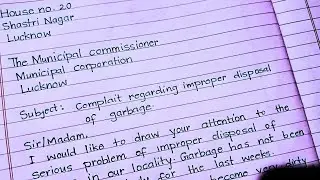 Complaint Letter for Class 10 & 12 | Garbage Problem | Letter Writing