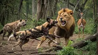 AFRICAN WILD DOG - even leopards and buffaloes are afraid of it! Dog vs lion, hyena and antelope!