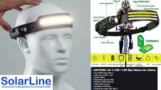 LINTERNA LED 3 COB + LED MARCA SOLARLINE TIPO MINERO DE CABEZA