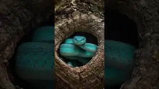 Blue Vipers on Komodo Island! #shorts #bluevipersnake #viper #wildlife @ANIMALSAGA3